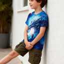 Funnycokid Boys Girls Shirts Graphic T-Shirt Neon Clothes Kids Novelty Youth Short Sleeve Animal Print Tees 4-16 Years (Dragon)