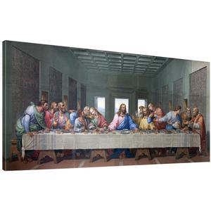 the Last Supper Canvas Wall Art Decor Famous Painting Print - 20" x 40" Long Pictures Poster Canvas Art Framed for Living Room Bedroom Office Dinning Room