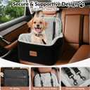 Dog Booster Car Seat for Small & Medium Dogs Up to 35 lbs, 6" Elevated Pet Car Seat with Safety Leash, Soft Plush Cushion, Non-Slip Bottom, Fits Front & Back Seat, Washable Cover