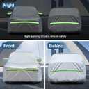 AUQDD 6-Layers Premium SUV Car Cover Waterproof All Weather Weatherproof UV Sun Protection Snow Dust Storm Resistant Outdoor Exterior Custom Form-Fit Full Padded Car Cover with Straps 188"-200" K8