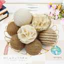 10 Pcs Decorative Balls Set for Bowls, Assorted Bowl Fillers & Vase Fillers for Centerpieces, Rattan Wicker Jute Ball Natural Decorative Spheres Home Decor for Party Wedding (2.5inch Beige White)