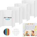 4 Pcs Trifold Poster Board, 21.5x14 inches Small White Poster Board Comes with Sticky Accessories, Corrugated Presentation Boards, Display Board for School Projects, Business Presentations