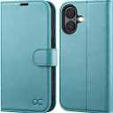 Ocase Compatible with iPhone 16 Wallet Case, PU Leather Flip Folio Case with Card Holders RFID Blocking Kickstand [Shockproof TPU Inner Shell] Phone Cover 6.1 Inch 2024, Ice Blue