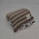 Black and Tan Mexican Blanket by Laguna Beach Textile Co - Beach, Yoga, Camping, or Decorative Throw Blanket - Traditional Handmade Serape - Mocha Tulum