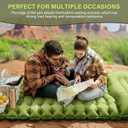 Camping Sleeping Pad, Ultralight Camping Mat with Pillow, Built-in Foot Pump Inflatable Sleeping Pads Compact for Camping Backpacking Hiking Traveling Tent,Single,Green