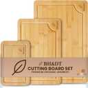 BH&DT Cutting Board Set, Bamboo Cutting Boards for Kitchen with Juice Groove,Multipurpose Board for Food Prep and Serving meat cutting board,cutting,boardgift set,wood board,bamboo cutting board set., set of 3