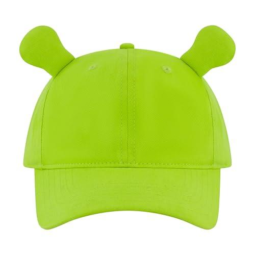 Shrek Baseball Cap, Adult Cotton Dad Hat with Curved Brim and 3D Ears, Green, One Size