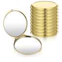 10 Pcs Compact Mirror for Purse, Metal Round Shell Travel Makeup Mirrors Portable Folding Double-Sided 1X 2X Magnification Pocket Mirror for Women