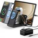 Magnetic Wireless Charger for Samsung, 5 in 1 Charging Station Compatible with MagSafe Samsung Charger for Galaxy S26/S25/Z Fold7/Flip7/Watch Ultra 8, Charger Dock Stand for All Galaxy Tab Series