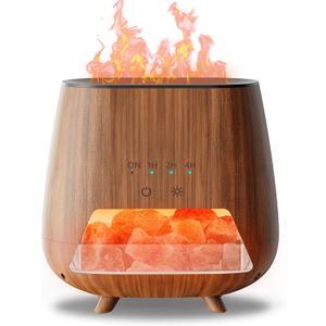 2-in-1 Ultrasonic Aromatherapy Diffuser: Essential Oil Diffuser & Himalayan Salt Lamp, Quiet Scent Diffusers for Home with Cool Mist and Timer Settings