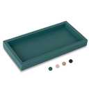 Small Silicone Bathroom Vanity Tray Rectangle Soap and Sponge Holder Kitchen Sink Organizer for Scrubber, Lotion Bottles, Perfume, Jewelry, Candle, Key Trinket Ring, Turquoise