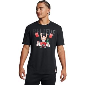 Under Armour Men's Project Rock Red One Believe Short Sleeve T Shirtdisc (Black, S)