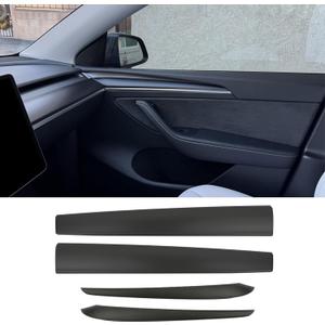 Dashboard Cover & Door Trim for Tesla Model Y/3 Matte black ABS interior trim wrap for 2019-2023 Model Y & 2021-2023 Model 3, replaces wooden dash look
