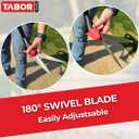 TABOR TOOLS GS01A Long Handle Grass Shears with Wheeled Support, 180 Blade Swivel, SK5 Heat-Treated Steel Blades, Chrome Plated, 38" Grass Clippers For Easy Upright Trimming, and Durable Steel Handle