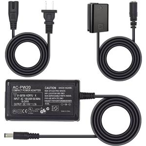 AC-PW20 AC Power Supply Adapter for Sony Camera Camcorder,NP-FW50 Dummy Battery Kit for Alpha A5100 A6000 A6100 A6300 A6400 A6500 ZV-E10 A7 A7R A7S A7II A7RII A7SII RX10 II III IV NEX5/7