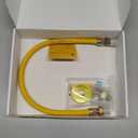 PROCURU 1/2" OD x 24" (2Ft) Universal Flexible Gas Connector Kit, SafeGuard Yellow-Coated Stainless Steel Gas Supply Pipe for Dryers, Bbq Grills, Water Heaters (Red-A1 Series)