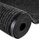 Commercial Runner Rug, 3 x 10 FT Entrance Floor Mat Area Rugs Hallway Carpet with Non-Slip PVC Backing Indoor Outdoor Home Doormat for Office Balcony Corridor Kitchen Garage (Black), 2'11" x 9'10"