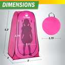 Wakeman Kids Mini Pop Up Changing Tent, Beach & Camping Privacy Room, Pink, 3ft x 3ft x 5.2ft