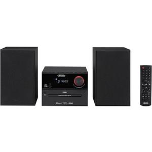 Jensen Home Speaker JBS-500 Premium Bluetooth Wireless 30W Stereo Music System CD Player, MP3 USB, Audio in, Headphone Jack, FM Radio, (Matte Black)