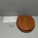 Elongated Toilet Seat Molded Wood Toilet Seat with Quietly Close and Quick Release Hinges, Easy to Install also Easy to Clean by Angol Shiold (Elongated, Brownish Yellow)