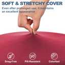 Shinnwa Round Chair Cushion, Molded Memory Foam Round Seat Cushion with Silicone Non-Slip Backing and Washable Cover, 16x16x2in, Red