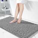 Yimobra Long Bathroom Rug Mat, 44 X 24, Non Slip Soft Absorbent Water, Machine Washable Quick Dry, Thick Modern Bath Bedroom, Bath Mat for Bathroom Floor, Home Decor Accessories, Grey (2' x 3'8" (Rectangular))