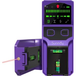 SUNMAY 7-in-1 Stud Finder Wall Scanner with Laser Level, LCD Display, and AC Wire Detection - Detects Wood, Metal, Pipes, and Electrical Wires for Home Renovations
.