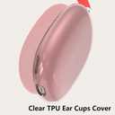 Airpods Max Case Cover for AirPods Max Headphones, Clear Soft TPU Ear Cover/Ear Pad Cover for AirPod Max (2024/2020),Transparent Accessories for Apple AirPods Max, USB-C Pink