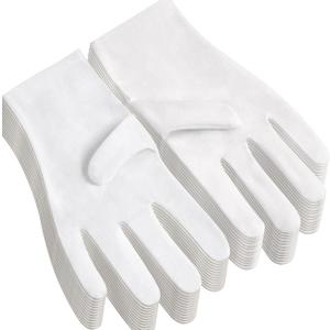 12Pairs White Cotton Gloves for Eczema and Dry Hands - Breathable Work Glove Liners - Moisturizing SPA Soft Jewelry Inspection Gloves - Stretchy Fit Cloth Gloves for Most Women