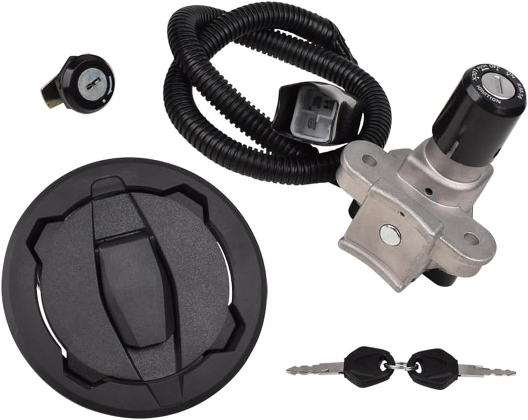 Compatible with Kawasaki KLX230 KLX230R KLX230S 2020-2023 Ignition Switch Kit Assembly Fuel Gas Cap Seat Lock Set with 2 Keys