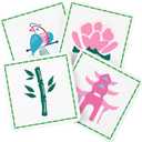 Hushee 4 Pack Mahjong Coasters, Colorful Mah Jong Gift for Cup, Drink, Table Game, 3.94 x 3.94 Inch (Classic Patterns)