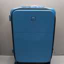Hanke 20 Inch Top Opening Carry On Luggage, Hard Shell Suitcase with Cup Holder,USB Charging Port, Aluminum Frame with TSA Lock, 8 Spinner Wheels, Dry-Wet Separation Removable Dividers,Caribbean Blue