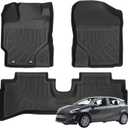 Priprilod TPE Front & Rear Floor Mats Liner Compatible with Toyota Prius C 2012-2015 Black Accessories Cargo Trunk Mat Trunk Liner