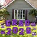 Purple Themed Graduation Decorations 2026- Graduation Yard Signs Class of 2026,Congratulate Graduation yard signs - Graduation Party Supplies for High School & Graduation Party Decorations