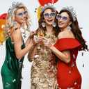 Tudomro 5 Pcs 1970s Disco Outfit Woman Party Costume Set Disco Ball Earrings Headband Ring Sunglasses & Necklace Accessories