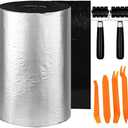 Roll Pack Sound Deadening Foam, Noise and Heat Shield Insulation Closed Cell PE Foam Vibration Dampening Material with Self Adhesive with Roller & 4 pcs Car Trim Removal Tools(200 mil 36.16 Sqft)