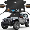 Zettum Car Windshield Snow Cover for Jeep Wrangler - 600D Car Windshield Snow Ice Cover Front Window Covers for Jeep Wrangler, Jeeps Gladiator, Ford Bronco, Toyota FJ Cruiser, Benz G Class, and More (1) Small - Jeep Wrangler / Similar Model)