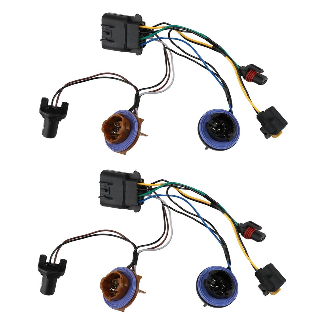 2PCS 15950809 Headlight Headlamp Wiring Harness Compatible with Chevy for Chevrolet Tahoe Suburban 1500 2500 Avalanche 2007-2014 GM SUV Replaces 15782377