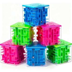 6 Pack Money Maze Puzzle Gift Box, 3D Puzzle Boxes Toy for Money Gift - Maze Magic Cube Toy Brain Teasers for Kids Adults Birthday Party Favors Easter Basket Fillers (Blue, green, red)