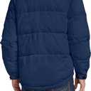 HFX Men's Hooded Jacket with Zipped Chest Pockets, Water and Wind Resistant (Midnight)