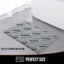 Bath Mat & Bathroom-Rugs 32x20, Ultra Soft Machine Washable Microfiber Bath Mat, Absorbent Quick Dry Non Slip Rug for Bathroom Floor, Tub and Shower, Grey (1'8" x 2'8" (Rectangular))