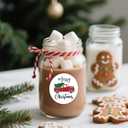 3 x Christmas Stickers for Envelope Seals Cards Making Crafts Large 2 Inch Round Merry Christmas Holiday Label Card Vinyl Stickers for Envelopes Baked Goods Gifts Presents Bag 