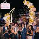 Wedding Arch Stand - 2pcs Large Balloon Floral Arch Stand Half Arch Flower Frame,Heavy Metal Base&Triangular Structure More Stable for Bridal & Ceremony Baby Shower Birthday (White, 5.9Ft&6.9Ft)