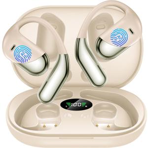 AI Translation Earbuds Real Time, 3-in-1 Translator Earbuds 144 Languages & Accents, Audifonos Traductores Ingls Espaol, Open Ear Wireless Headphones with Charging Case fit iOS & Android Khaki