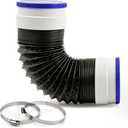 4" x 3FT Flexible Dryer Vent Hose, 6-Layer Aluminum Duct w/Rubber Seals & Clamps, Heat-Resistant Exhaust Hose for Tight Spaces, Universal Dryer Vent Kit (4IN x 3FT)