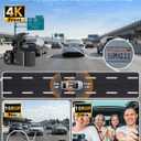 WECOOL 4K UHD 3 Channel Dash Cam Front and Rear Inside, Free 64GB Card Included, 360° Wide-Angle Full-View Dash Camera for Cars with Night Vision, 24H Parking Mode, G-Sensor, Loop Recording, 5GHz WiFi