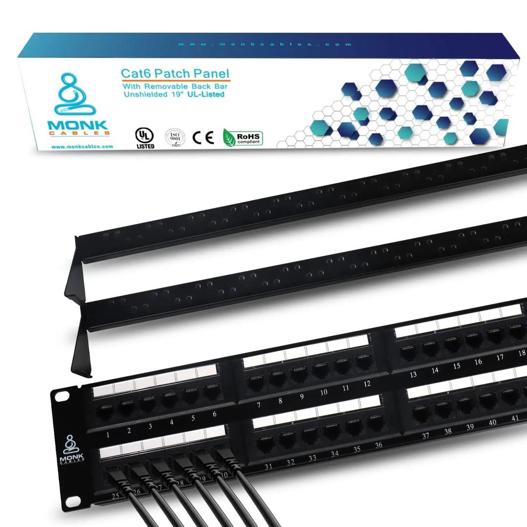 MONK CABLES | CAT6 Patch Panel | Puchdown | 48 Port