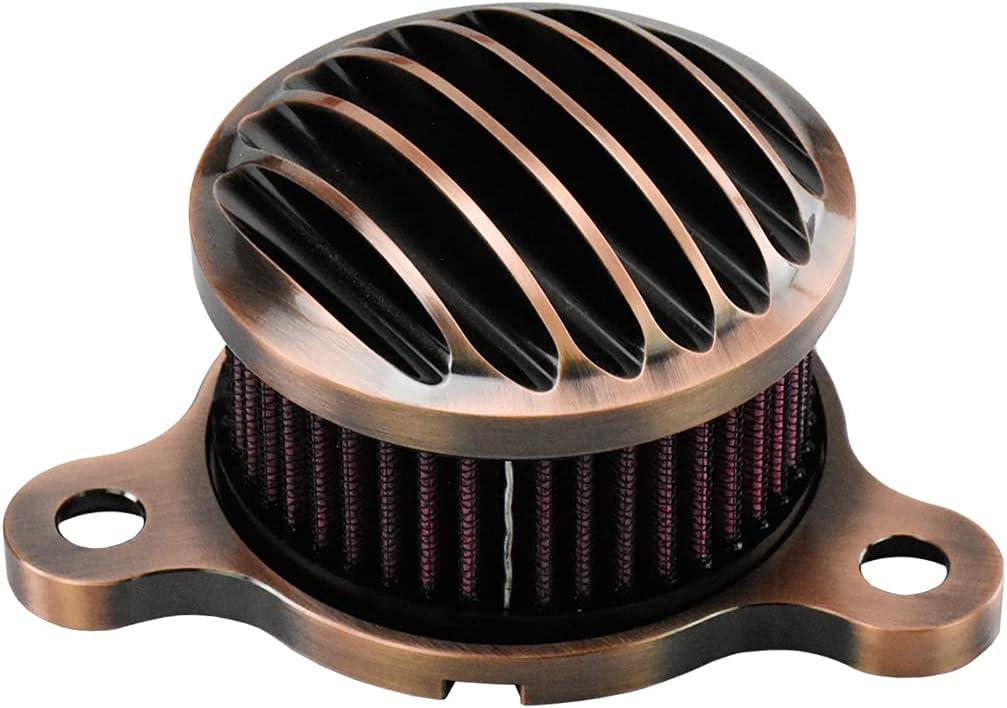 HDBUBALUS Motorcycle Air Filter Aluminum Air Cleaner Intake System Kit Fit for Harley Sportster 48 XL883 XL1200 2004-2023 Bronze