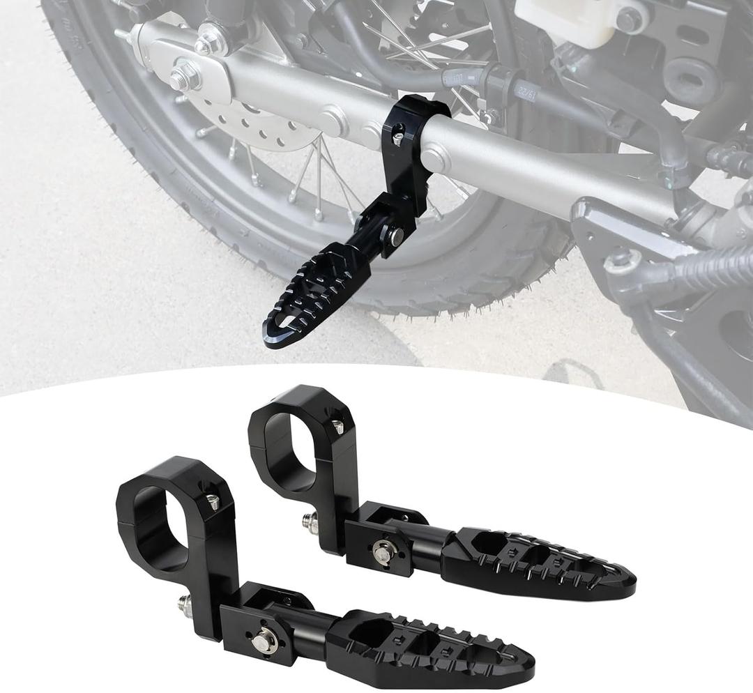 CHANGCHENG Motorcycle Rear Passenger Foot Pegs CNC Aluminum Alloy-Second Generation Foot Pedal Bracket Rest Footpeg for CT125 Trail 125 Hunter Cub Black