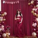 8x10FT Burgundy Backdrop Curtains for Wedding, Wrinkle Free Polyester Photography Backdrop Drapes for Baby Shower Birthday Parties Valentine's Day Stage Background Stand Decorations 4x10ft,2 Panels